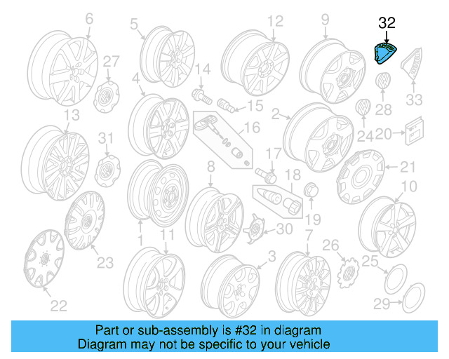Wheel Cap Emblem 1C0-601-221-A-TBZ - View 3