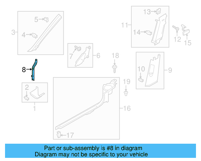 Windshield Pillar Trim 5GM-867-233-E-ZA4 - View 11