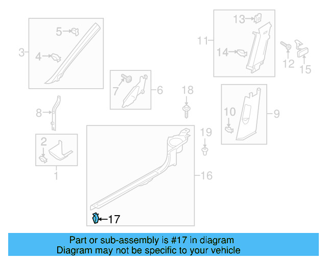 Scuff Plate Retainer 1J0-863-265 - View 9