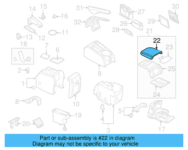 Console Armrest Cover 1K0-864-207-F-77H - View 14