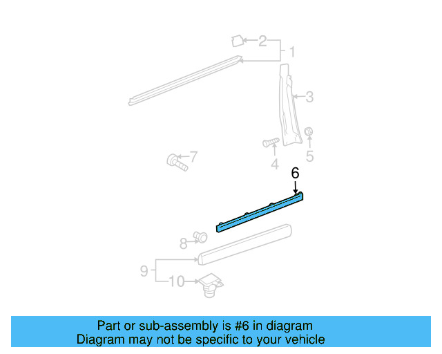 Side Molding (Unpainted) 3b0898572gru - View 7