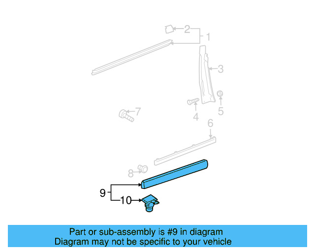Lower Molding 3B0-854-939-B-B41 - View 14