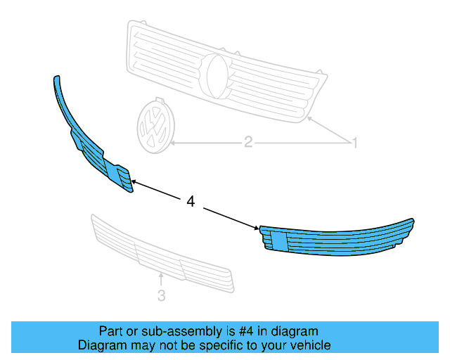 Grille 3B0-853-678-B-B41 - View 4