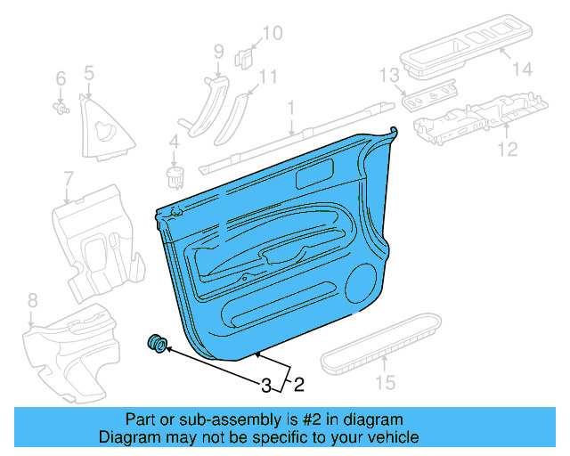 Door Trim Panel 3B1-867-011-CE-EWP - View 2