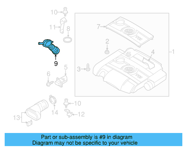 Inlet Duct 1K0-805-971-C-9B9 - View 115