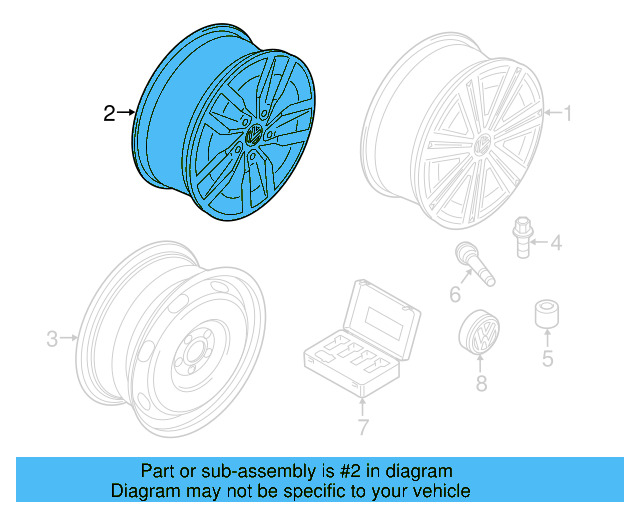 Wheel, Alloy 5G0-601-025-BB-8Z8 - View 18