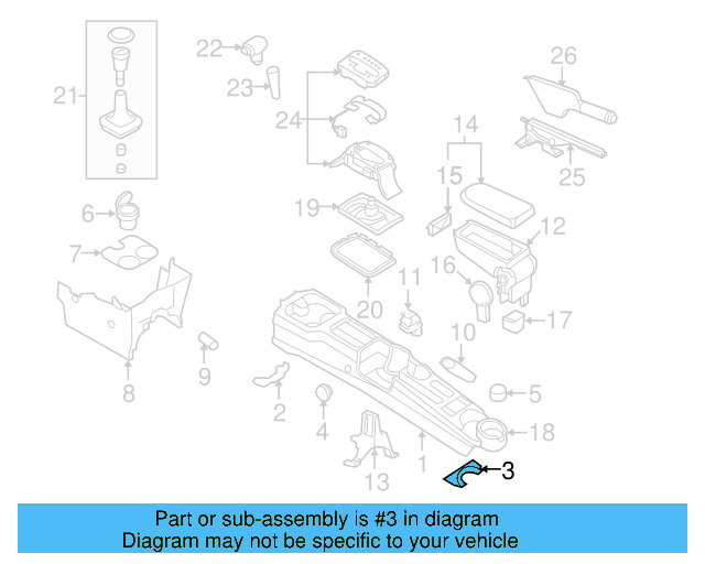 Console Body Cover 1C0-863-283-B-2QL - View 5