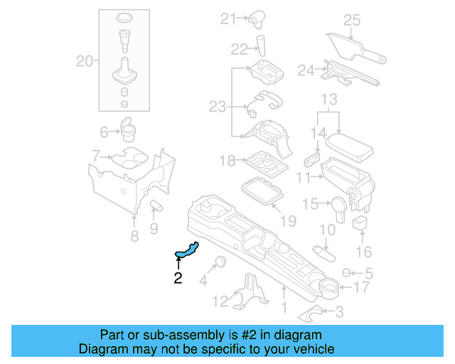Console Body Front Bracket 1J0-863-531-C - View 28