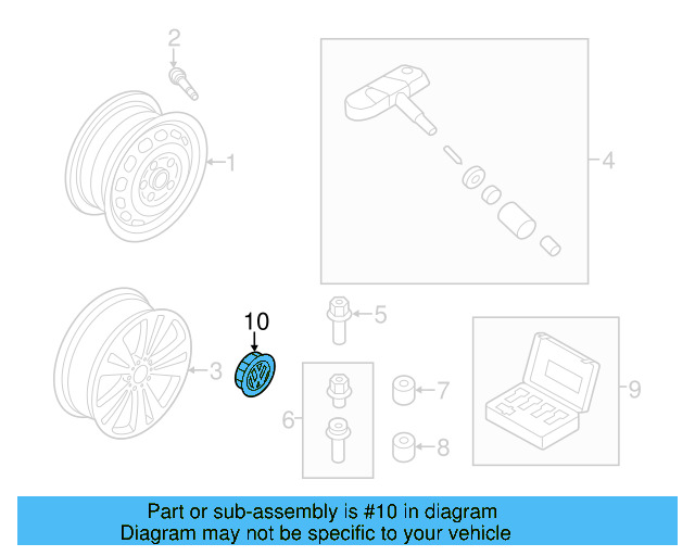Alloy Wheel Center Cap 3B7-601-171-XRW - View 18