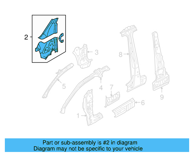 Inner Hinge Pillar 1K6-802-125-A - View 5