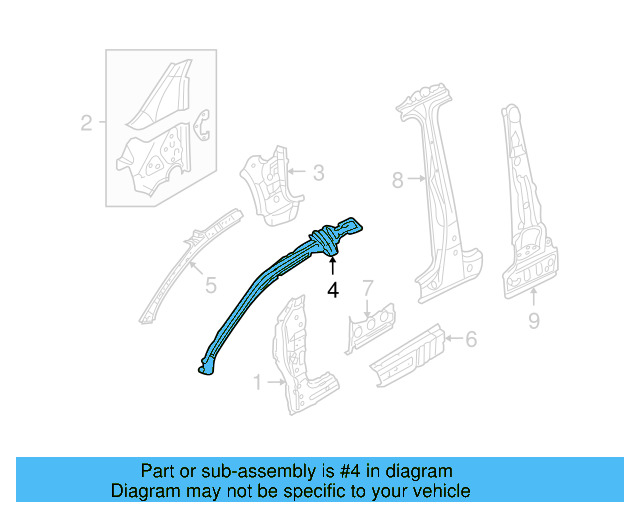 Windshield Pillar Reinforced 1K3-809-438-B - View 7