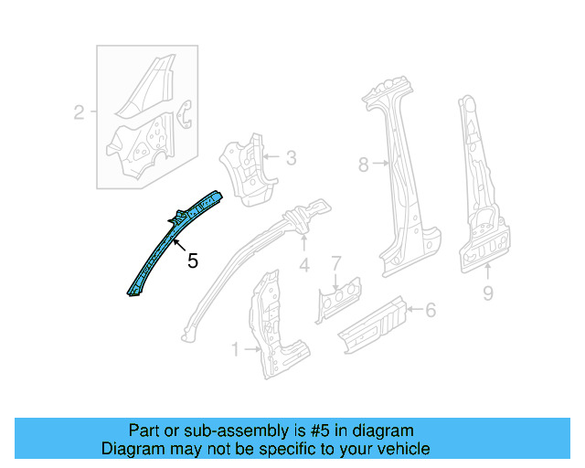 Inner Windshield Pillar 1K6-810-412-B - View 11