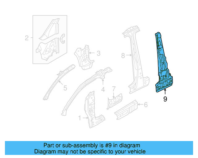 Lock Pillar Reinforced 1K3-809-443 - View 7