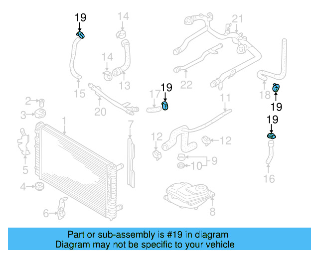 Reservoir Hose Clamp N-906-869-02 - View 212