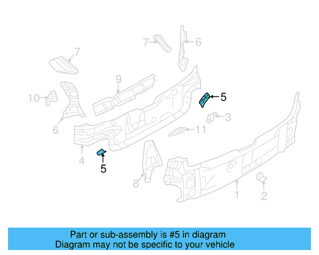 Rear Body Panel Bracket 1J0-813-743 - View 6