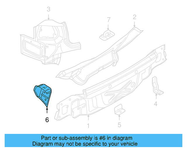 Rear Body Reinforcement 1K9-813-564 - View 5