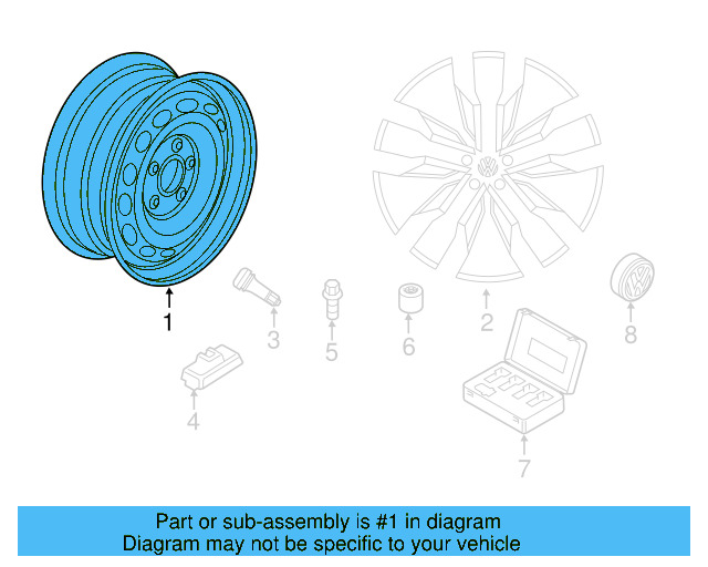 Wheel, Spare 5N0-601-027-F-03C - View 28