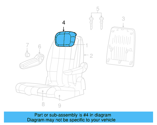 Headrest 7B0-881-901-C-DE5 - View 3