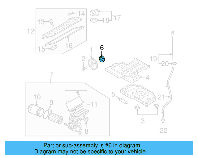 Engine Crankshaft Seal 06C-103-085 - View 2