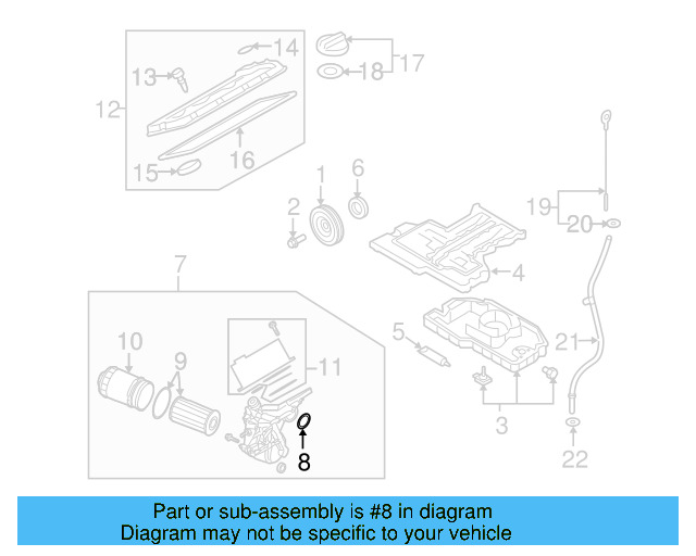 Engine Oil Filter Adapter Seal 07C-117-070 - View 3