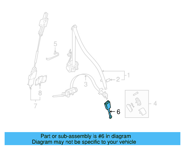 Buckle End 3D0-857-755-G-PNE - View 3