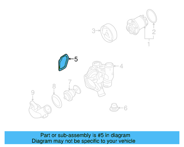 Thermostat Housing Gasket 021-121-119-A - View 24