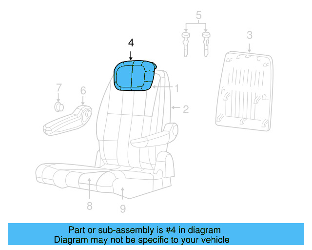 Headrest 7B0-881-901-C-DE5 - View 9