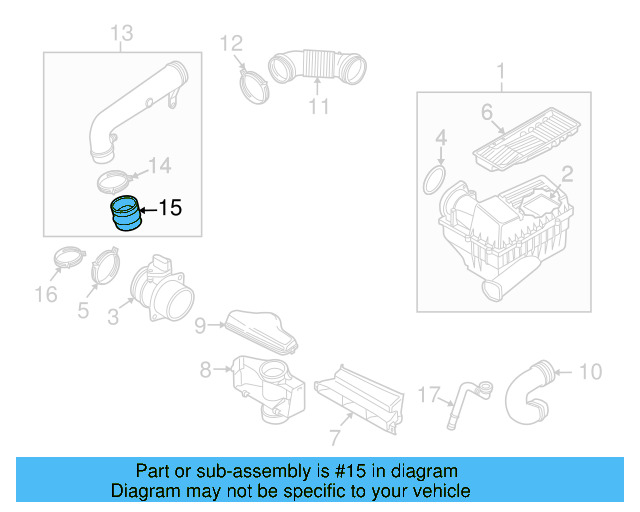 Engine Air Intake Hose 1K0-129-627-C - View 40