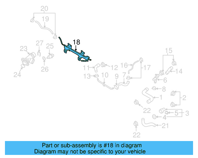 Engine Coolant Crossover Pipe 06F-145-317-H - View 3