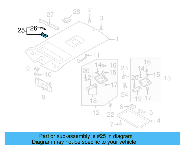 Visor Lamp 3D0-947-109-A-2ZZ - View 3