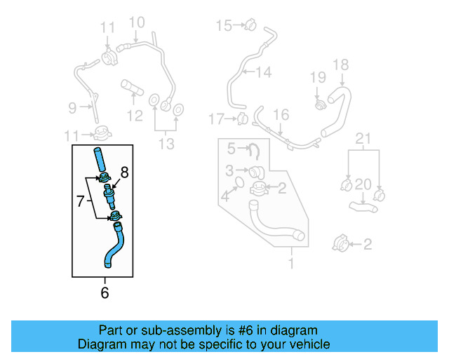 Water Hose 1K0-121-063-J - View 21