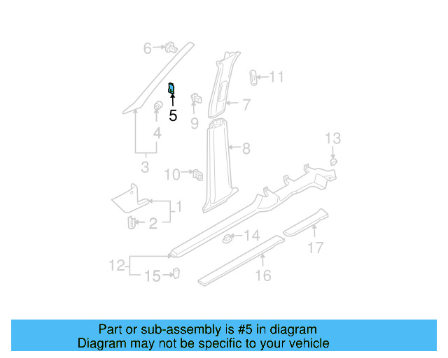 Windshield Pillar Trim Bracket 1J0-867-187 - View 5