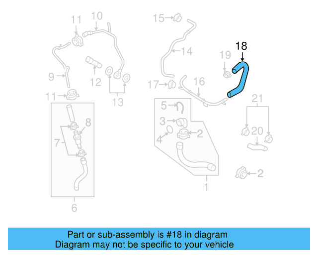 Engine Coolant Hose 06F-121-101 - View 16