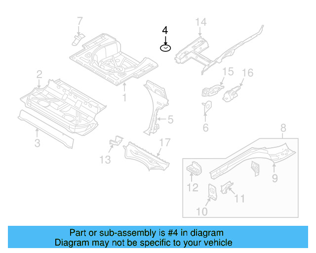 Rear Floor Pan Retainer 1T0-803-274 - View 55