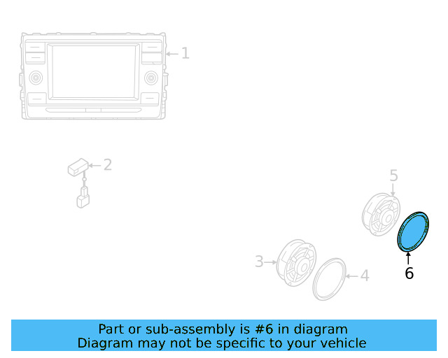 Front Dr Speaker Ring 5G0-971-798 - View 4