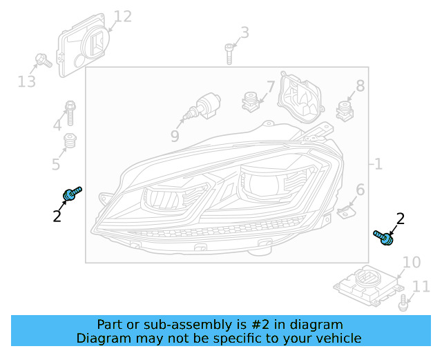 Headlamp Assembly Lower Bolt N-911-664-01 - View 42