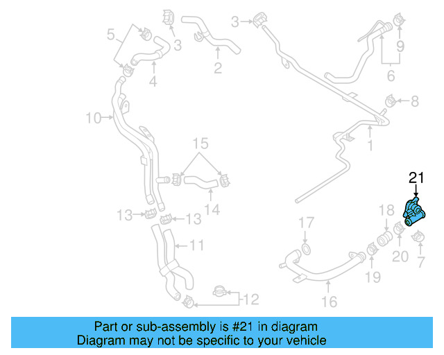 HVAC Heater Hose Connector 06J-121-085-A - View 3