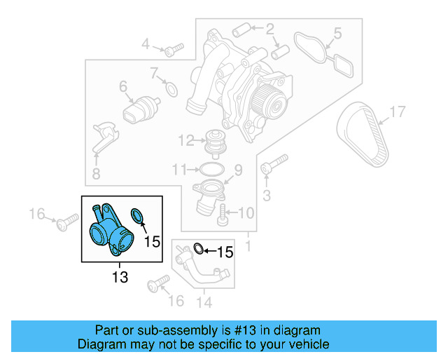 Engine Coolant Outlet Flange 06J-121-132-E - View 6