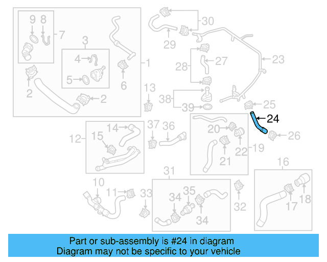 Engine Coolant Hose 06K-121-049 - View 13