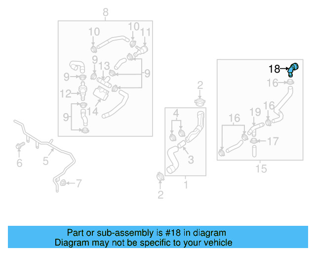 Cooling System Bypass Line Adapter 1K0-121-087-N - View 4