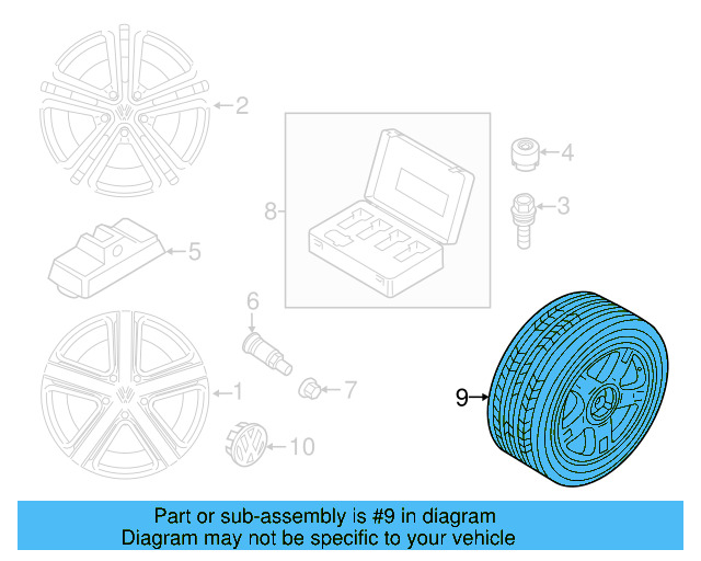 Compact Spare 7P0-601-011-E - View 3
