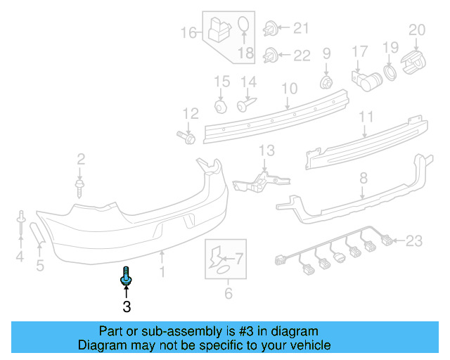 Bumper Cover Screw N-908-259-01 - View 14