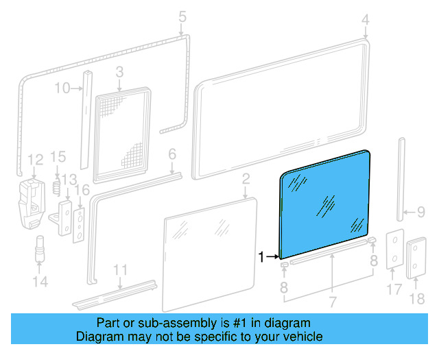 Rear Glass 723-845-331-E - View 6