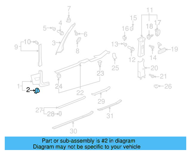 Cowl Trim Clip 1K0-864-247