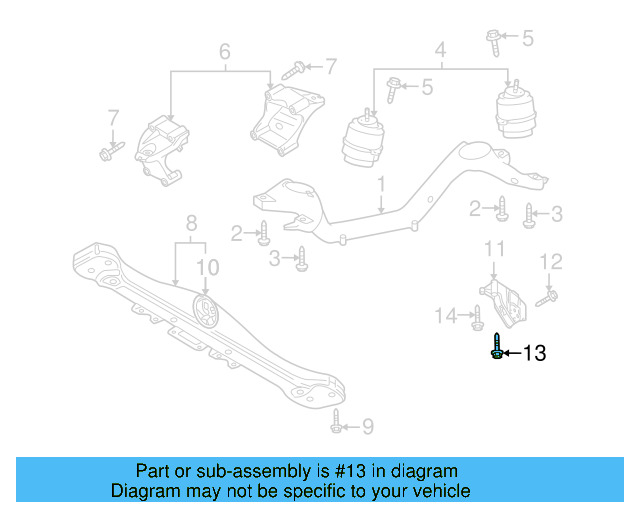 Trans Mount Bracket Mount Bolt N-019-503-6 - View 4