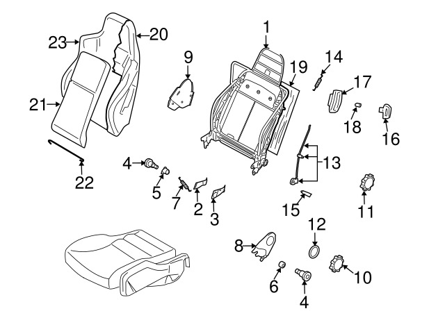 Seat Track Adjust Handle 1J0-881-254-E-B41 - View 5