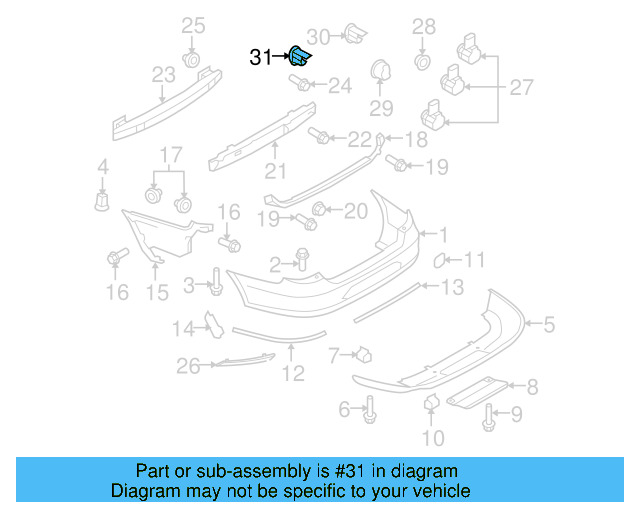 Inner Bracket (Unpainted) 3c8919491agru - View 3