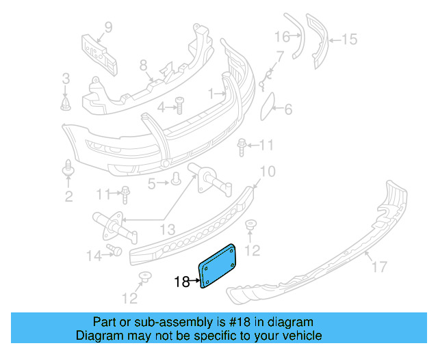 License Bracket (Unpainted) 3b0807287bgru - View 8