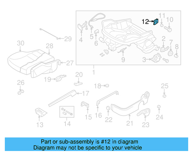 Seat Track Adjust Handle 1J0-881-253-E-B41 - View 43
