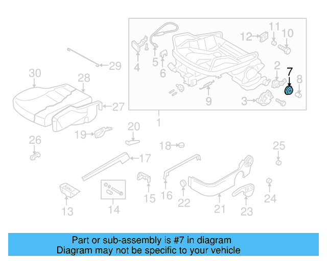 Seat Frame Roller 1J0-882-260-A - View 7